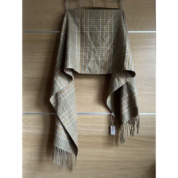 Pretty Persuasions Camel Brown Plaid Striped Scarf Wrap Women’s 26” x 72 NWT - Picture 1 of 5